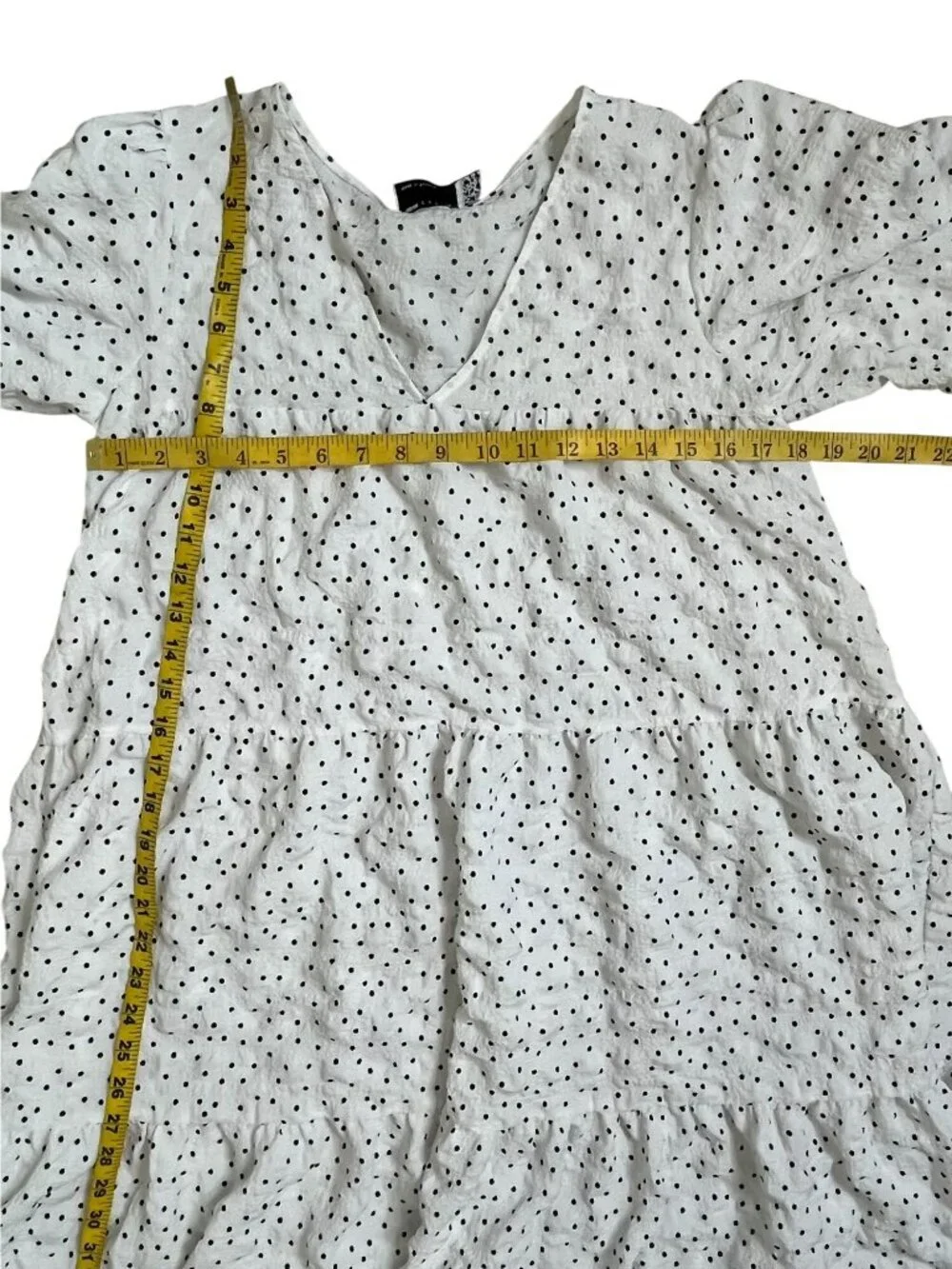 ASOS White Black Polka Dot Tiered Midi Dress Size US 8 UK 12